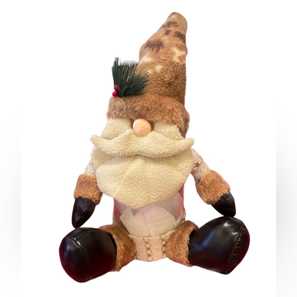 Plush Santa Plastic Container